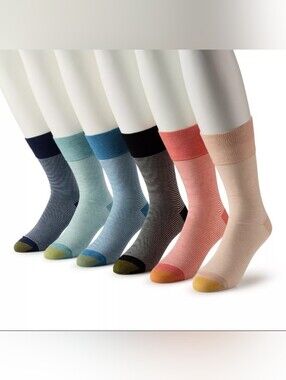 Men's GOLDTOE® 6-Pack Cambridge Crew Socks Size Regular Multi Color